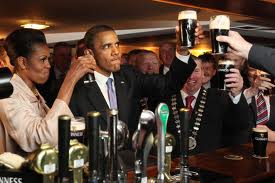 Obama with a pint