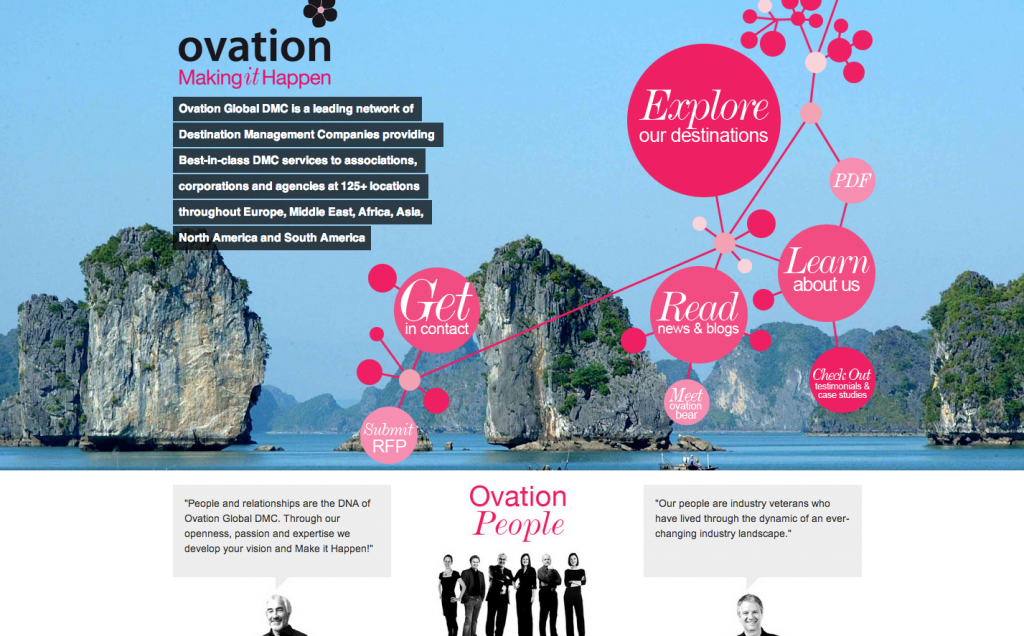 Destination Marketers - Ovation Global DMC website
